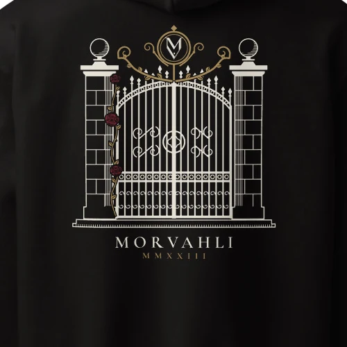 Gate Hoodie in black, detail