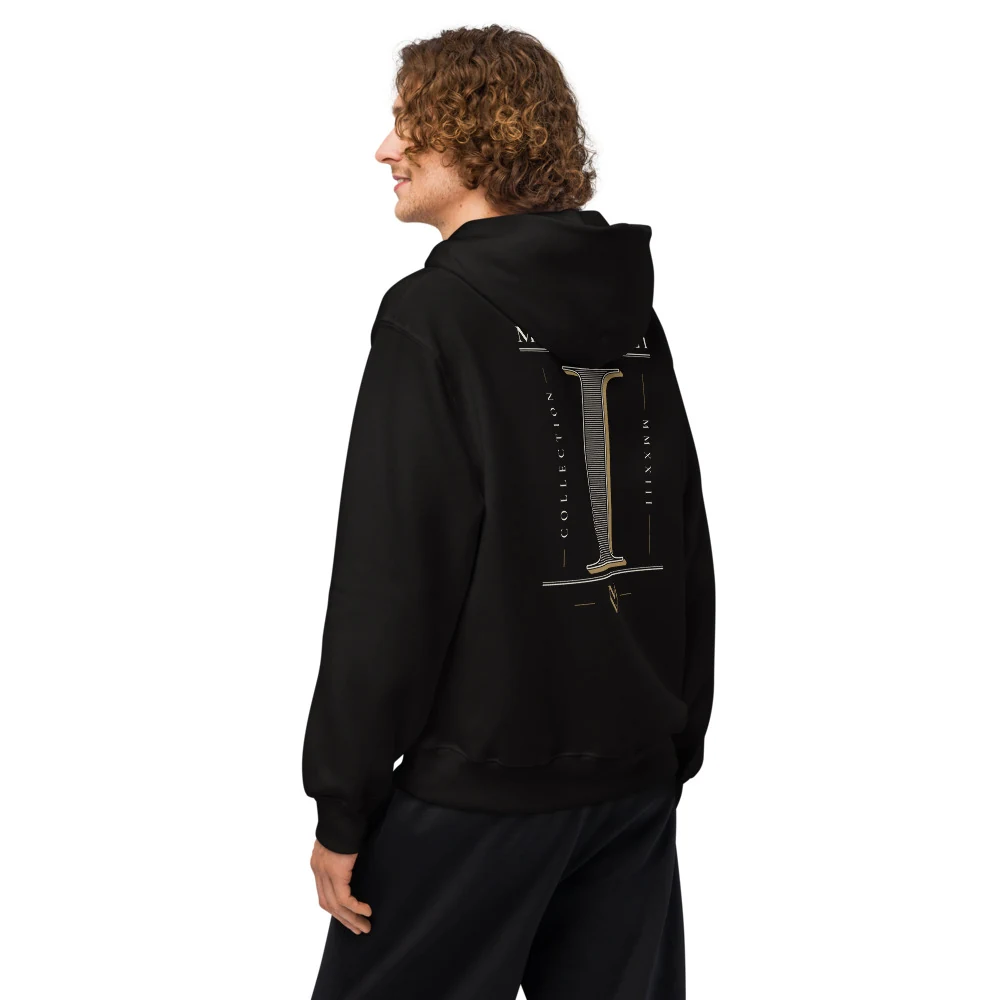 Numeral Hoodie in black, back
